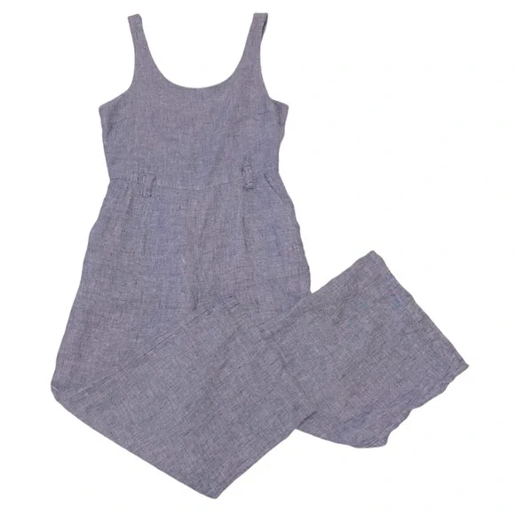 Linen Chambray Jumpsuit - Picture 2 of 10
